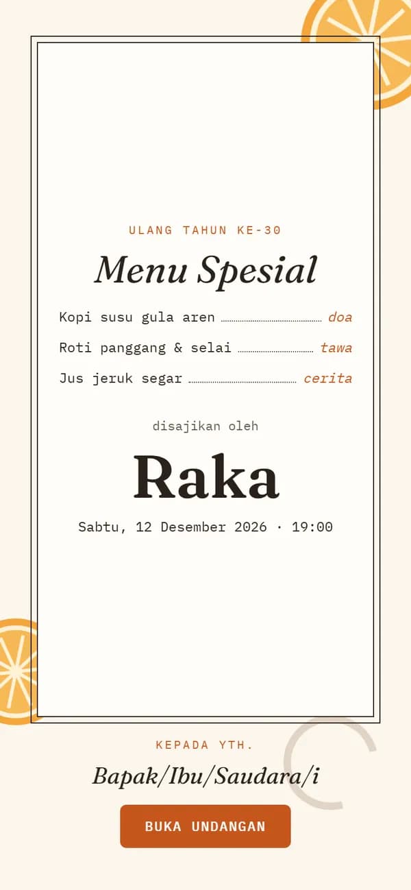 Pratinjau Menu Brunch